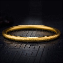PVD 真空メッキ真鍮仏教の腕輪  ユニセックス  ゴールドカラー  内径：2-3/8インチ（6cm）&nbsp;BJEW-BB59867-A