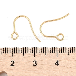 316サージカルステンレススチールピアスフック  耳ワイヤー  水平ループ付き  24KGP本金メッキ  15x12x0.7mm  穴：2mm&nbsp;STAS-A056-11G-B