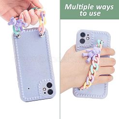 DIY携帯ストラップ用アクリルカーブチェーン4個（4スタイル）  電話ケース装飾ジュエリーアクセサリー  合金クラスプと鉄ネジ付き  クマ  ミックスカラー  160mm  1pc /カラー&nbsp;AJEW-CA0002-39