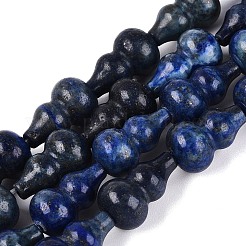 天然石ラピスラズリビーズ連売り  ヒョウタン  17.5~18.5x9.5~10mm  穴：1.2mm  約23~24個/連  16.14~16.34インチ（41~41.5cm）&nbsp;G-C039-A06