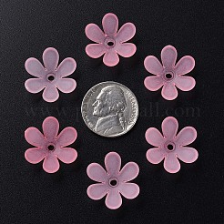 透明なアクリルビーズ  艶消し  花  ショッキングピンク  20.5x18.5x6.5mm  穴：2mm  約857個/500g&nbsp;LS-MACR-S373-107-D05