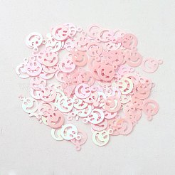 オーナメントアクセサリープラスチック製スパンコール/スパンコールビーズ  笑顔  ピンク  8x6x0.1mm  穴：0.8mm45000個/ 450グラム。&nbsp;PVC-E001-13-RC01