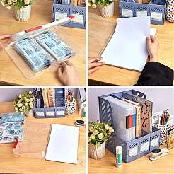3個3色ポータブル透明プラスチックa4ファイルボックス  事務用品ホルダードキュメントペーパープロテクター  マガジンオーガナイザーボックスケース  ミックスカラー  30.7x23.2x1.9cm  1pc /カラー&nbsp;CON-SZ0001-15