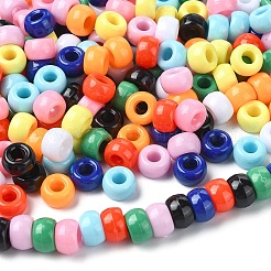 200 個 10 色不透明プラスチックビーズ  バレル  ミックスカラー  9x6mm  穴：3.8mm  20個/カラー&nbsp;KY-YW0001-86