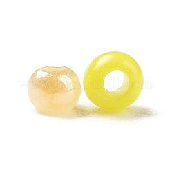 不透明色光沢ガラスシードビーズ12/0個  丸い穴  ラウンド  きいろ  1.8~2x1.3~1.5mm  穴：0.7mm  約56250個/ポンド&nbsp;SEED-A030-09C