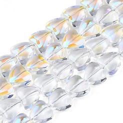 電気メッキガラスビーズセット  ABカラー  ハート  クリアAB  7~8x8x4.5mm  穴：0.8mm  約84~87個/連  24.41インチ〜25.43インチ（62~64.6cm）&nbsp;EGLA-S188-13-B04