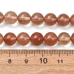 天然アンデシン長石ビーズの連  スムーズなラウンド  ダークサーモン  8mm  穴：1mm  約50~52個/連  15.55~15.75''（39.5~40センチメートル）&nbsp;GG-CBA0251-A01-8mm