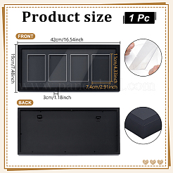 木とガラスのグレードカードディスプレイフレーム  カードコレクションボックス  長方形  ブラック  420x190x30mm&nbsp;AJEW-WH0709-136