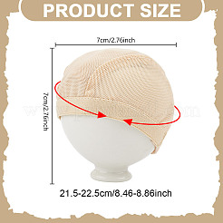 女性用PPメッシュネットウィッグキャップ  ナバホホワイト  70x54mm&nbsp;DIY-WH0683-07B