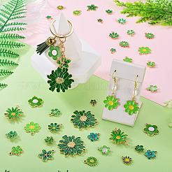40本20スタイルアロイペンダント  エナメル  花のチャーム  ミックスカラー  11.3~35x9~21x1.2~3mm  穴：1.6~2mm  2個/スタイル&nbsp;ENAM-TA0003-98