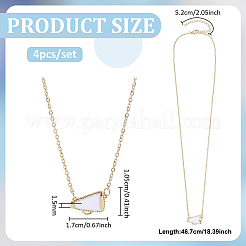 女性用真鍮エナメルトランペットペンダントネックレス4個  ホワイト  ゴールドカラー  18.39インチ（46.7cm）&nbsp;NJEW-PH0001-58G