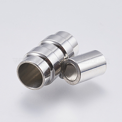 変色しにくい304ステンレススチール製のマグネット留め具と接着端  コラム  ステンレス鋼色  18x10mm  穴：6mm&nbsp;STAS-F139-078P