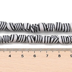 手作りのポリマー粘土ビーズ連  コラム  ブラック  6~7.5x5.5~7mm  穴：1.7~2.3mm  約54~65個/連  15.83~16.69''（40.2~42.4センチメートル）&nbsp;CLAY-Z002-01K