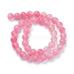 チェリークォーツガラスビーズ連売り  ラウンド  8mm  穴：1mm  約50個/連  15.7インチ&nbsp;G-R412-14-8mm