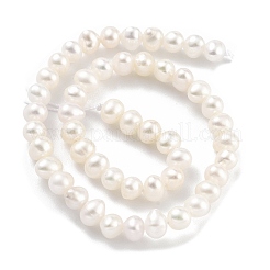 天然養殖淡水パールビーズ連売り  ポテト  フローラルホワイト  3.8~4.2mm  穴：0.6mm  約43個/連  6.50インチ（16.5cm）&nbsp;PEAR-C003-08C