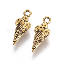 合金ペンダント  カドミウムフリー＆鉛フリー  アイスクリーム  アンティーク黄金  18.5x7x4mm  穴：2mm&nbsp;PALLOY-A15499-AG