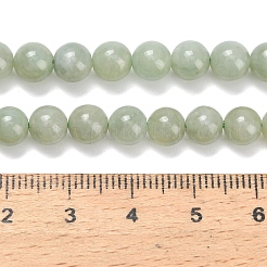 天然ミャンマー産翡翠/ビルマ翡翠ビーズ連売り  ラウンド  6~7mm  穴：0.8mm  約62個/連  15.35インチ（39cm）&nbsp;G-L642-B11-6mm