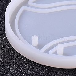 DIYペンダントシリコンモールド  レジン型  UVレジン用  エポキシ樹脂ジュエリー作り  フラットラウンド  野球  ホワイト  64x6mm  穴：2.8mm  内径：60mm&nbsp;DIY-H154-02G