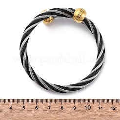 女性用304ステンレススチールトルクバングル  イオンプレーティング（ip）  ミックスカラー  7/8インチ（2.15cm）  内径：2-1/4インチ（5.85x5.75cm）&nbsp;BJEW-P310-22MC