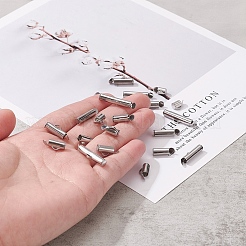 90個6スタイル304ステンレススチールスライドエンドクラスプチューブ  スライダエンドキャップ  ステンレス鋼色  6x6~20x4mm  穴：3x1.5mm  内径：3mm&nbsp;STAS-YW0001-20