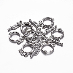 チベット風合金マンテル  リング  銀色のメッキ  カドミウムフリー＆ニッケルフリー＆鉛フリー  18x14x3.5mm  穴：2mm&nbsp;K0P3A022