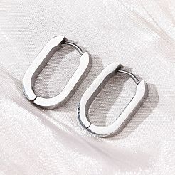 変色しにくい304ステンレススチール製フープピアス  オーバル  ステンレス鋼色  17x12.5x3mm  ピン：1mm&nbsp;STAS-H156-11A-P