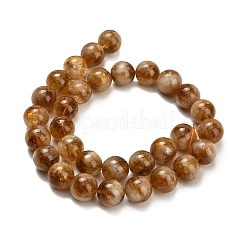 加熱された天然シトリンビーズ連売り  ラウンド  12~13mm  穴：1mm  約32個/連  15.47インチ（39.3cm）&nbsp;G-L642-B17-12mm