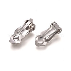 変色しにくい304ステンレススチールのクリップ式イヤリング金具  ステンレス鋼色  16x7x6mm&nbsp;STAS-Q185-01