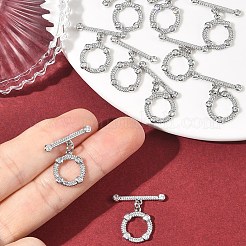 シェグレース ブラス マイクロパヴェ クリアキュービックジルコニア OT トグルクラップ  フラットラウンド  カドミウムフリーと鉛フリー＆ニッケルフリー  長持ちメッキ  プラチナ  リング：15x13x2mm  穴：1.2mm  バー：5x21.5x2mm  穴：1.2mm&nbsp;XGRQ5K371-830P