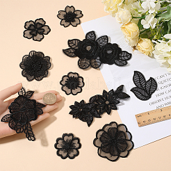 30個 10スタイルの花/葉のオーガンジー刺繍縫い付けアップリケ  ウェディングドレスの縫製工芸品の装飾  チョンサム  ミックスカラー  50~93x50~133x1~1.5mm  3個/スタイル&nbsp;PATC-GF0001-28