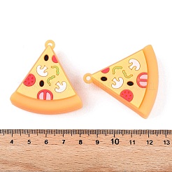 ポリ塩化ビニールのプラスチックチャーム  ピザ  オレンジ  43.5x41x17mm  穴：3mm&nbsp;KY-D016-21