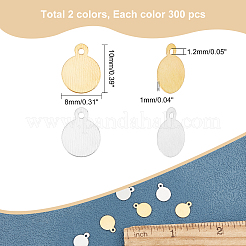 600色のフラットラウンドアイアンチャーム2個  ミックスカラー  10x8x1mm  穴：1.2mm  300個/カラー&nbsp;IFIN-AR0001-21