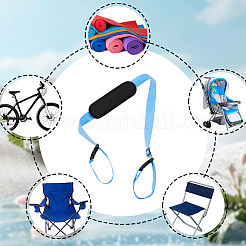 プラスチック留め具付きポリエステル調節可能ストラップ2本  屋外用折りたたみ自転車バランスカーショルダーストラップ  ライトブルー  1000~1890x75mm&nbsp;FIND-GF0008-50A