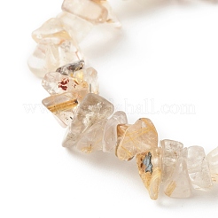 子供のためのチップナチュラルルチルクォーツストレッチビーズブレスレット  内径：1-3/4インチ（4.5cm）&nbsp;BJEW-JB06305-02
