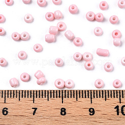 ベーキングペイントガラスのシードビーズ8/0  丸い穴  ラウンド  ミスティローズ  3~3.5x2mm  穴：1~1.2mm  約10000個/ポンド&nbsp;SEED-R051-07B-05