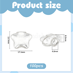 ビーズ容器用の透明ガラス瓶  ふたなし  スター  1.7x1.3cm&nbsp;AJEW-WH0596-151A