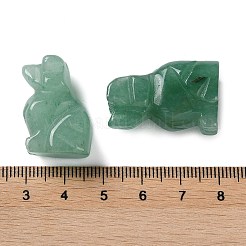 天然グリーンアベンチュリン彫刻癒しの置物  レイキエネルギーストーンのディスプレイ装飾  犬  18~18.5x13x27~28mm&nbsp;G-B062-03C