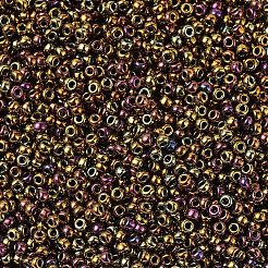 MIYUKIラウンドロカイユビーズ  日本製シードビーズ  11/0  （rr462)メタリックゴールドアイリス  11/0  2x1.3mm  穴：0.8mm  約1111個/10g&nbsp;X-SEED-G007-RR0462