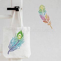 プラスチック再利用可能な描画絵画ステンシル テンプレート セット  布地 キャンバス タイル 床 家具 木材 塗装用  羽の模様  29.7x21cm  9個/セット&nbsp;DIY-WH0172-311