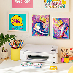 キャンバスの描画アウトラインペイントステンシルテンプレート  プラスチック製のテーブルクロス付き  木製の描画用イーゼル  ポリエステル ノースリーブエプロン  ミックスカラー  254x203.2mm  2個/セット&nbsp;DIY-GW0001-04