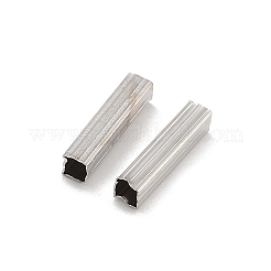 真鍮製チューブビーズ  カドミウムフリー＆鉛フリー  キューブ  プラチナ  10x2mm  穴：1.6mm&nbsp;KK-B120-06P
