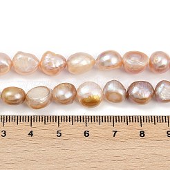 天然養殖淡水パールビーズ連売り  研磨両側  グレード2a++  アザミ  9~10mm  穴：0.7mm  約36~39個/連  13.82~13.90インチ（35.1~35.3cm）&nbsp;PEAR-P064-20K-01B
