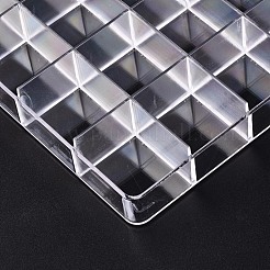 ポリスチレンビーズ貯蔵容器  28コンパートメントオーガナイザーボックス  ヒンジ付き蓋付き  長方形  透明  19.9x13.5x2.5cm  コンパートメント：3.2x2.7センチメートル&nbsp;CON-S043-024