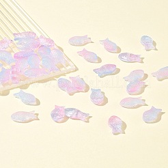 50個の透明スプレー塗装ガラスビーズ  魚  パールピンク  15x8x5mm  穴：1mm&nbsp;GLAA-FS0002-06G