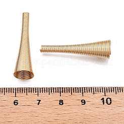 アイアン製ビーズキャップ  コーン  ライトゴールド  30~32x9.5mm  穴：2.5mm  12個/袋&nbsp;IFIN-TAC0002-14KCG