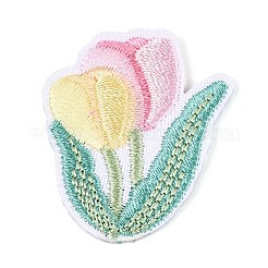 花のアップリケ  機械刺繍布地手縫い/アイロンワッペン  マスクと衣装のアクセサリー  カラフル  31x26.5x2mm&nbsp;DIY-N007-12