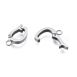 304ステンレススチール製折りたたみ式留め具  ステンレス鋼色  14.5x8x2mm  穴：1.8mm&nbsp;STAS-H233-05P