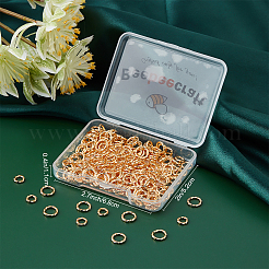 240個 2スタイル 真鍮オープン丸カン  長持ちメッキ  ツイストラウンド  18KGP本金メッキ  18ゲージ  6~8x1mm  内径：4~6mm  120個/スタイル&nbsp;KK-BBC0002-75