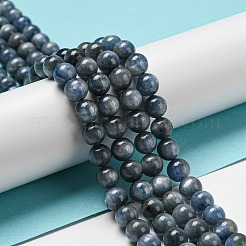 天然カヤナイト/シアナイト/ジフェンラウンドビーズ連売り  6mm  穴：1mm  約63個/連  15.5インチ&nbsp;G-N0150-05-6mm-01