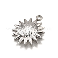 304ステンレスペンダント  太陽のチャーム  変色防止  ステンレス鋼色  16.5x13.5x3mm  穴：2mm&nbsp;STAS-M116-09P